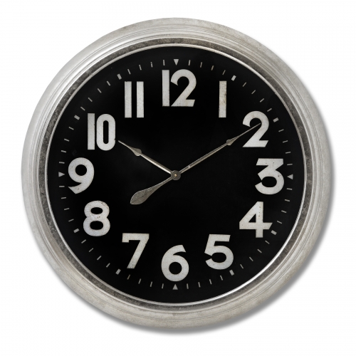 Large Silver Foil Detailed Clock