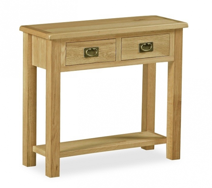 Somerset Waxed Oak 2 Drawer Console Table