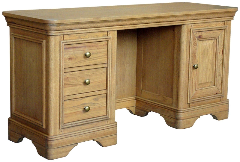 Brompton Oak Double Pedestal Desk, Furniture Traders of Thirsk