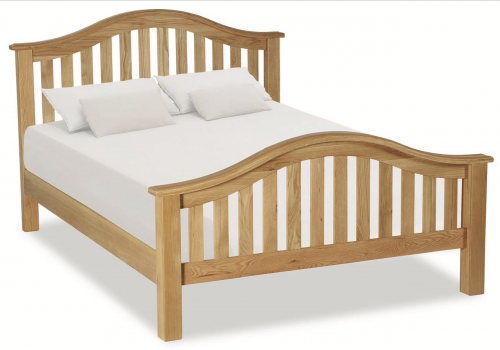 Country Rustic Waxed Oak 5'0 King Size Classic Slatted Bed