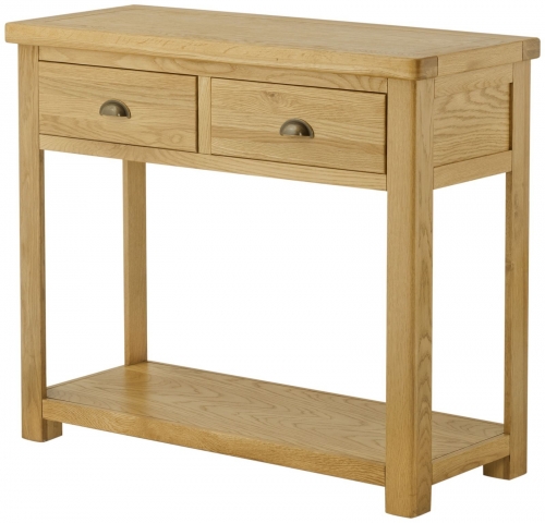 Brompton Oak 2 Drawer Console Table