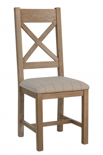Milby Cross Back Dining Chair- Natural Check