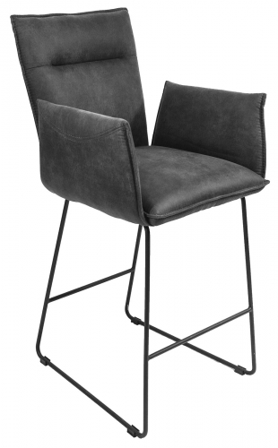 Manhattan Industrial Fabric Bar Stool with Arms
