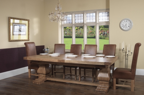 Hebden Solid Oak Monastery 250 Large Dining Table