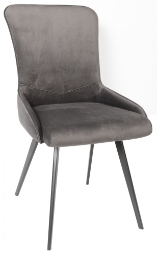 Turin Dining Chair - Grey Velvet