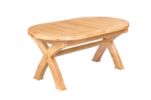 Hebden Solid Oak Oval Extending X Leg Dining table 