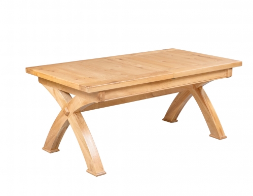 Hebden Solid Oak Small Extending X Leg Table