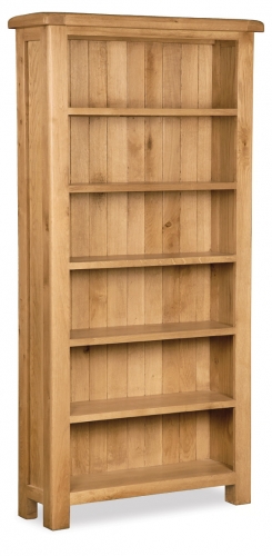 Country Rustic Waxed Oak Tall Bookcase