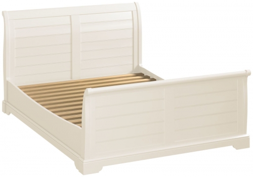 Ascot White 5'0 King Size Sleigh Bed