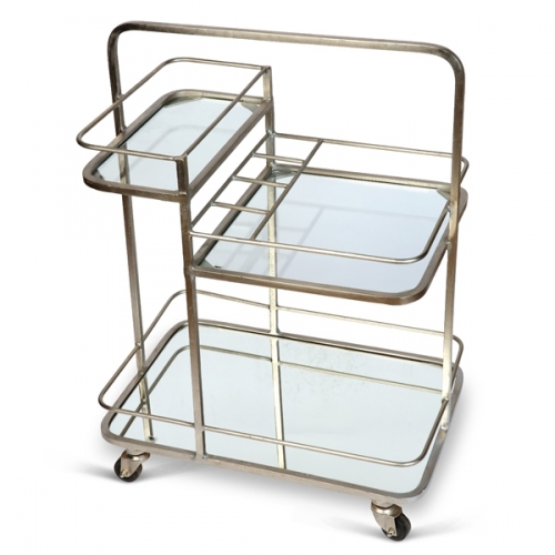 Lanesborough Three Tier Drinks Trolley - Antique Silver Finish