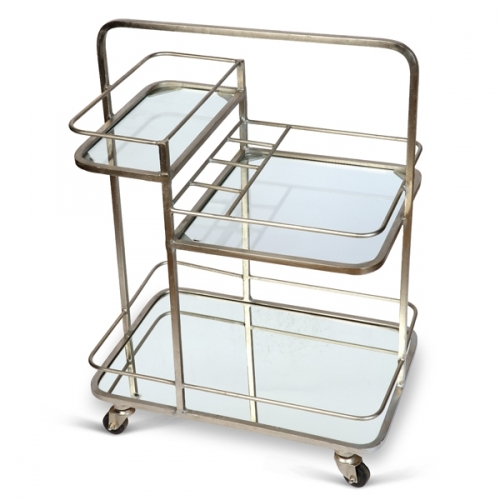 Lanesborough Three Tier Drinks Trolley - Antique Silver Finish