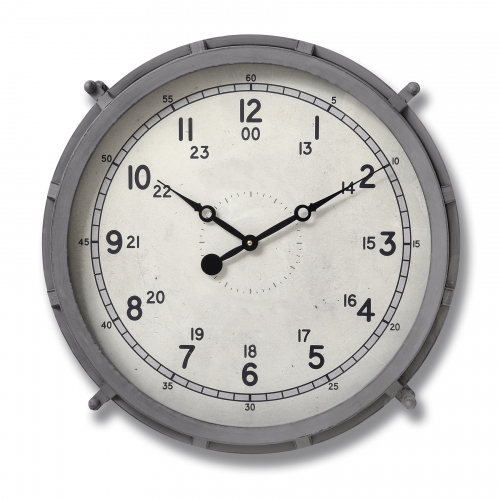 Grey Drum Clock
