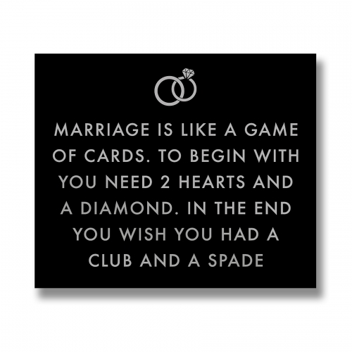 Marriage Is Like Metallic Detail Plaque