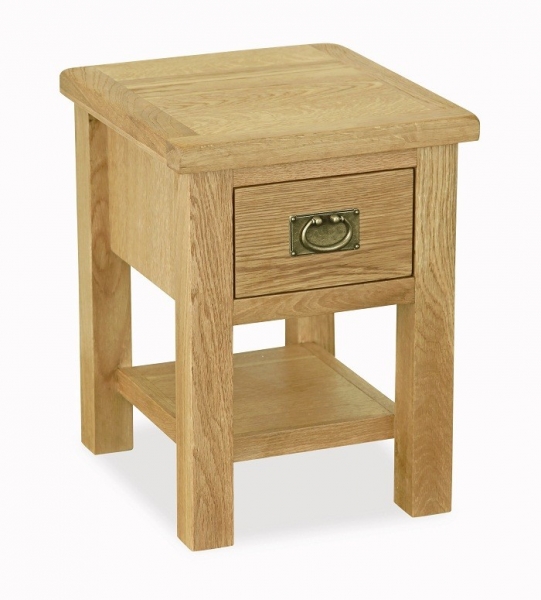 Somerset Waxed Oak 1 Drawer Lamp Table