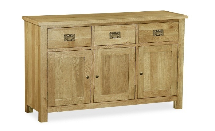 Somerset Waxed Oak 3 Door 3 Drawer Large Sideboard