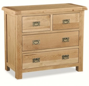 Country Rustic Waxed Oak 2 Over 2 Chest