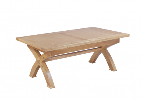 Hebden Solid Oak X Leg Extending Dining Table