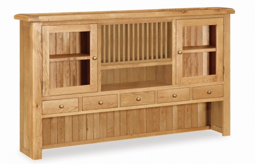 Country Rustic Waxed Oak Extra Large Hutch