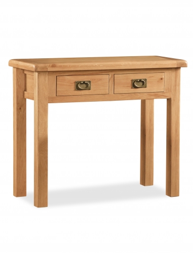 Country Rustic Waxed Oak 2 Drawer Dressing Table