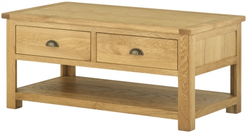 Brompton Oak Coffee Table With Drawer