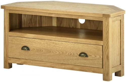 Brompton Oak Corner Tv Cabinet