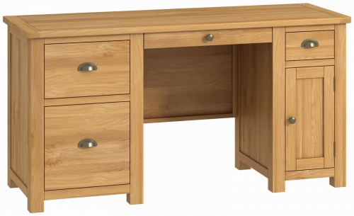 Brompton Oak Double Pedestal Desk