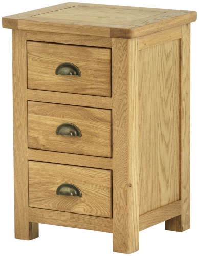 Brompton Oak 3 Drawer Bedside