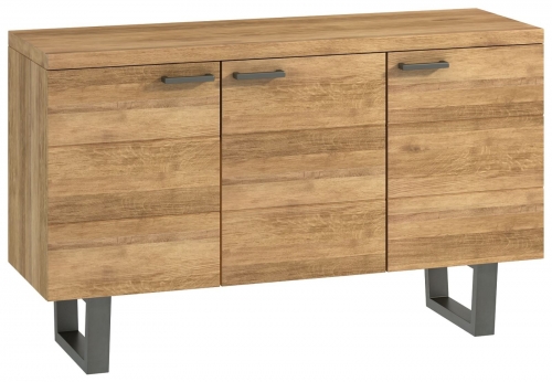 Telford Industrial Oak 3 Door Sideboard