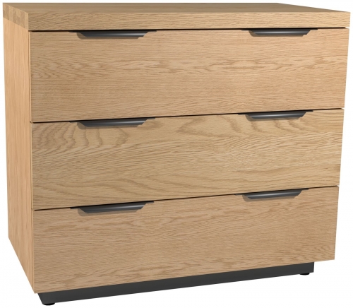 Telford Industrial Oak 3 Drawer Chest