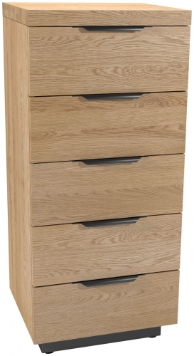 Telford Industrial Oak 5 Drawer Chest