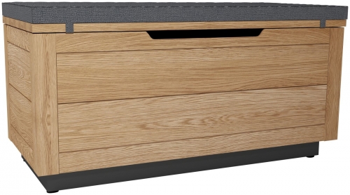 Telford Industrial Oak Ottoman