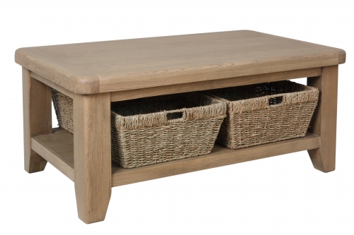 Milby Oak Coffee table with Baskets