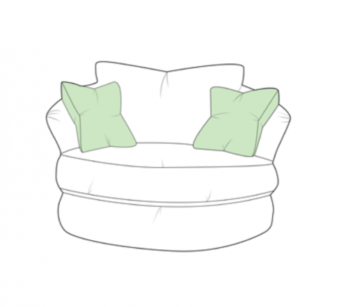 Atlantis Fabric Cuddler Swivel Chair