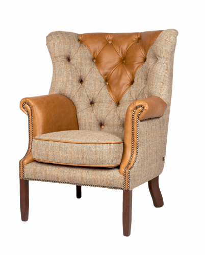 Heritage Churchill Wing Chair - Gamekeeper & Leather FT