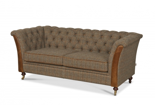 Heritage Lewis 2 Seat Sofa - Gamekeeper & Leather 