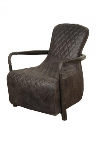 Industrial Snug Chair - Grey Leather