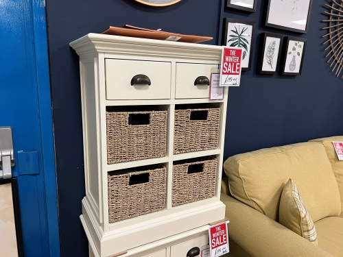 Millington White 2 Drawer 4 Basket Unit