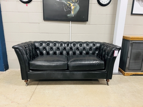 Heritage Lewis 2 Seat Sofa - Black Leather
