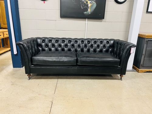 Heritage Lewis 3 Seater - Black Leather