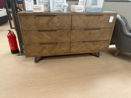 Detroit Parquet Oak 6 Drawer Chest