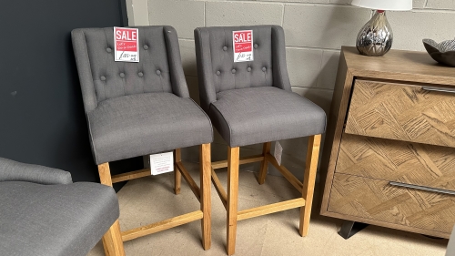 Belgravia Fabric Bar Stool - Slate