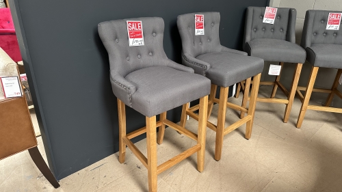 Regency Fabric Bar Stool - Slate