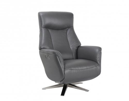 Sorrento Leather Recliner Chair with Integrated Footstool