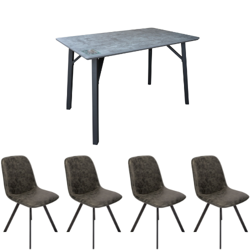 Manhattan Industrial Table & 4 Chairs