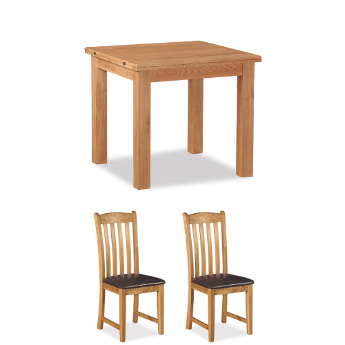 Somerset Oak Flip Top Table & 2 Chairs 