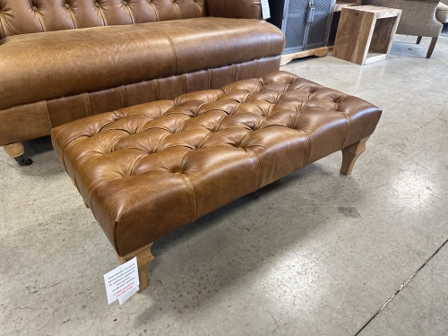 Heritage Buttoned Footstool - Full Leather