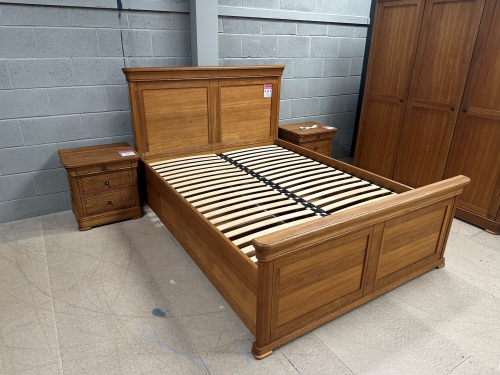 Merino Oak King Size Bed with Drawers