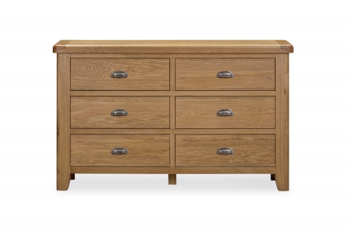 Milby Oak 6 Drawer Wide Chest