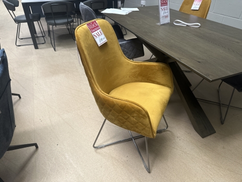 Soho Upholstered Chair With Pewter Legs- Plush Mustard
