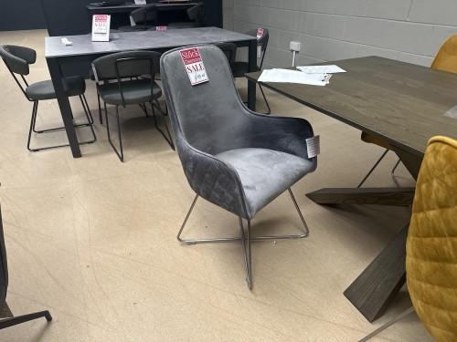 Soho Upholstered Chair With Pewter Legs- Plush Steel